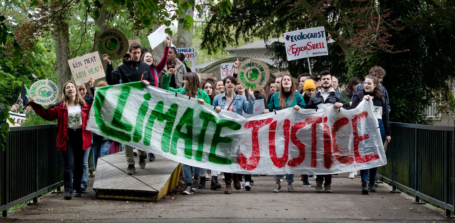 Students protesting for climate justice
