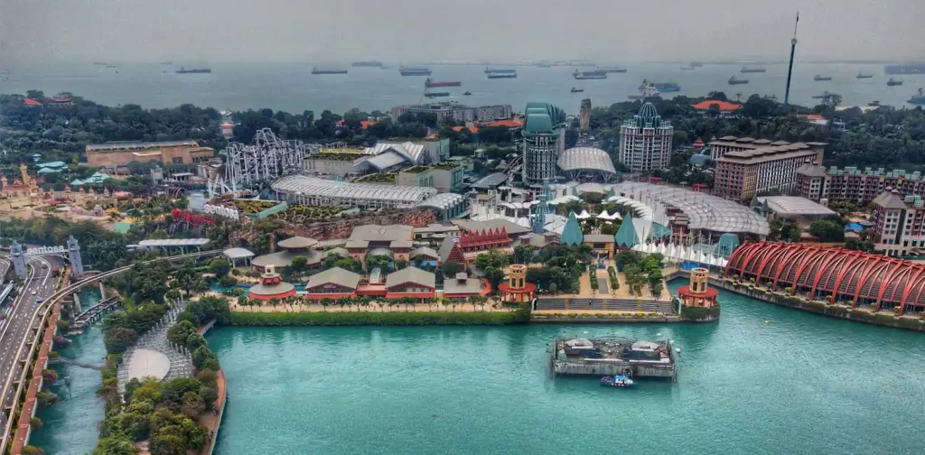 Aerial perspective of Sentosa Island