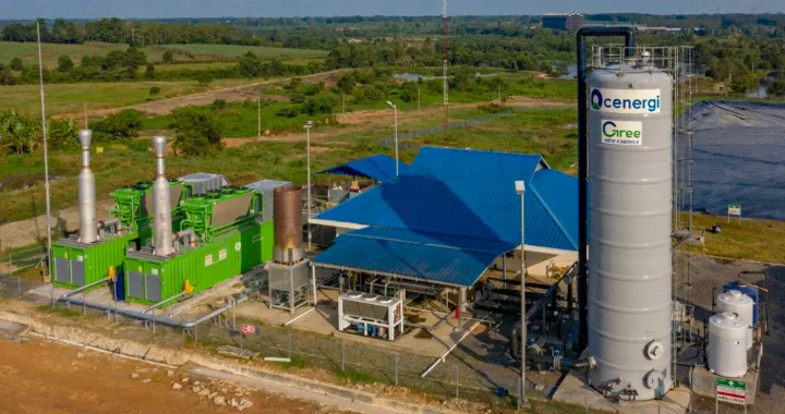 green big containers, blue building, and large tube at Hamparan project site