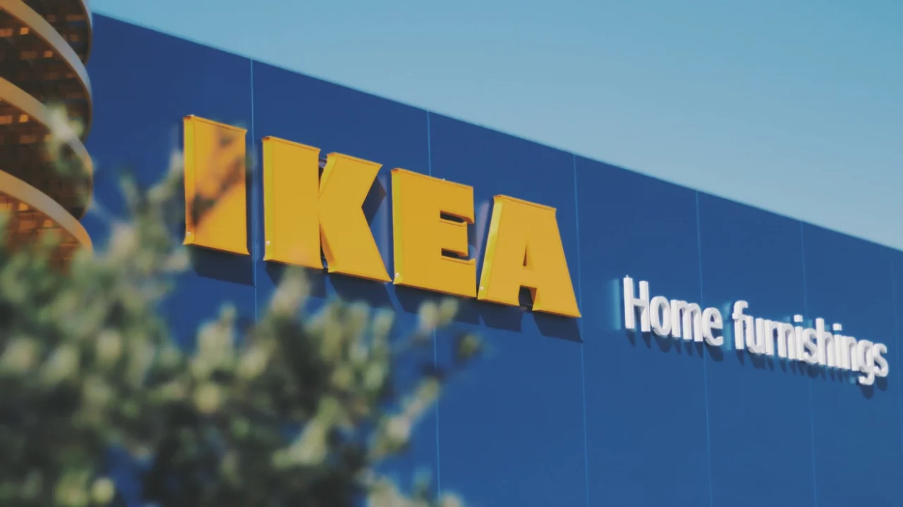 IKEA’s blue building with a sign that says “IKEA Home"