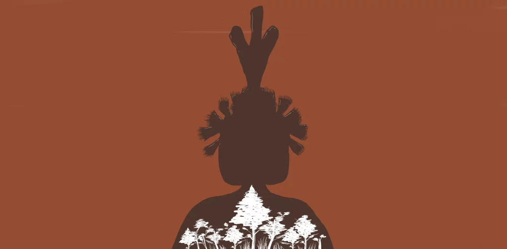 Illustration dayak silhoutte