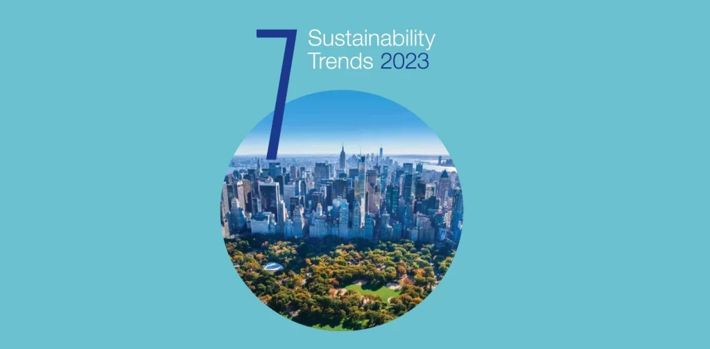 cover of 7 sustainability trends 2023 report