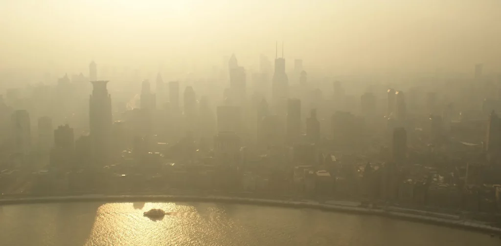 haze pollution over urban area