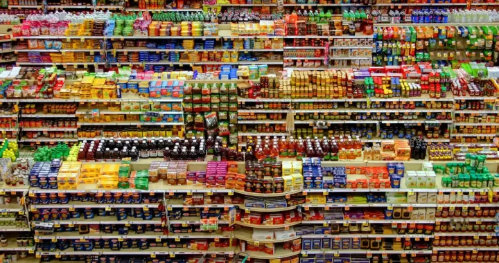 high-angle photography of supermarket display
