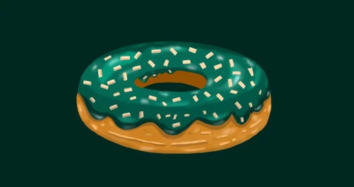 an illustration of a green doughnut
