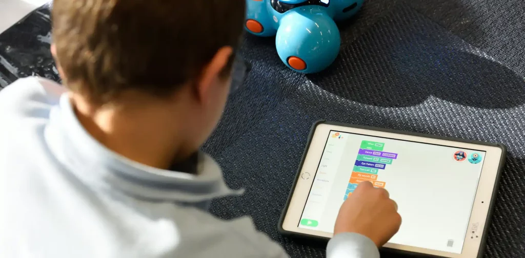 A child learning through an app