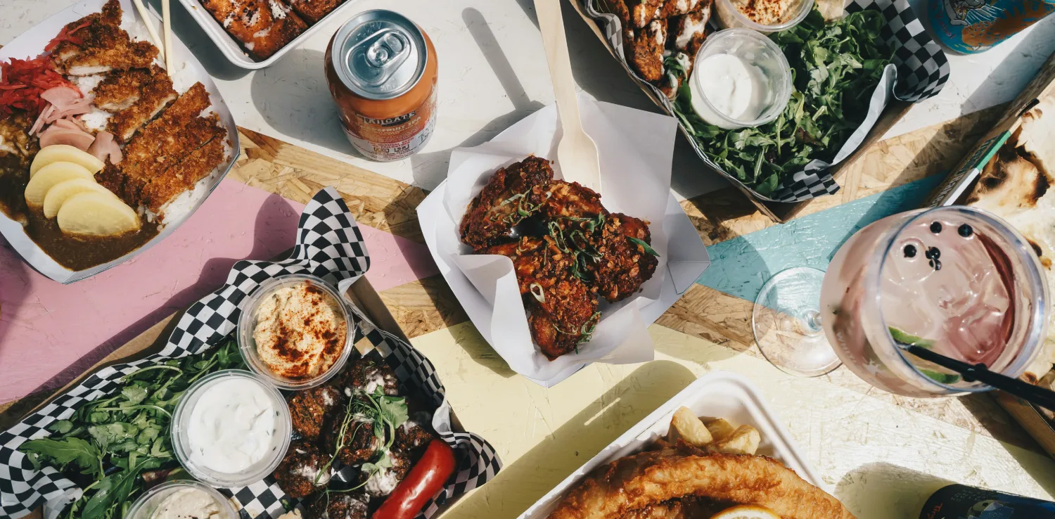 processed food and soft drinks on a table