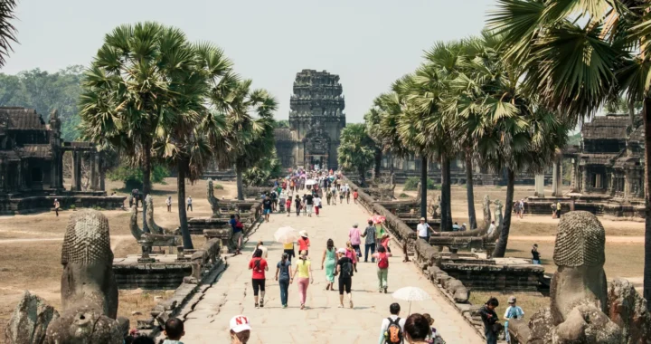 group of tourist touring on heritage site