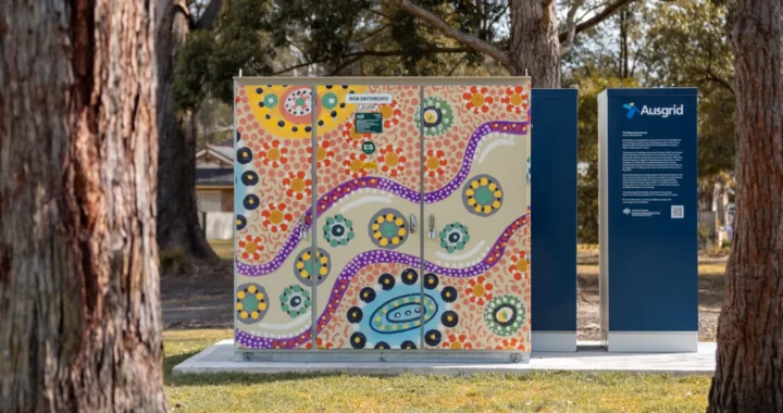 a community battery installation surrounded by trees