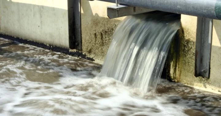 wastewater flowing out of a pipe