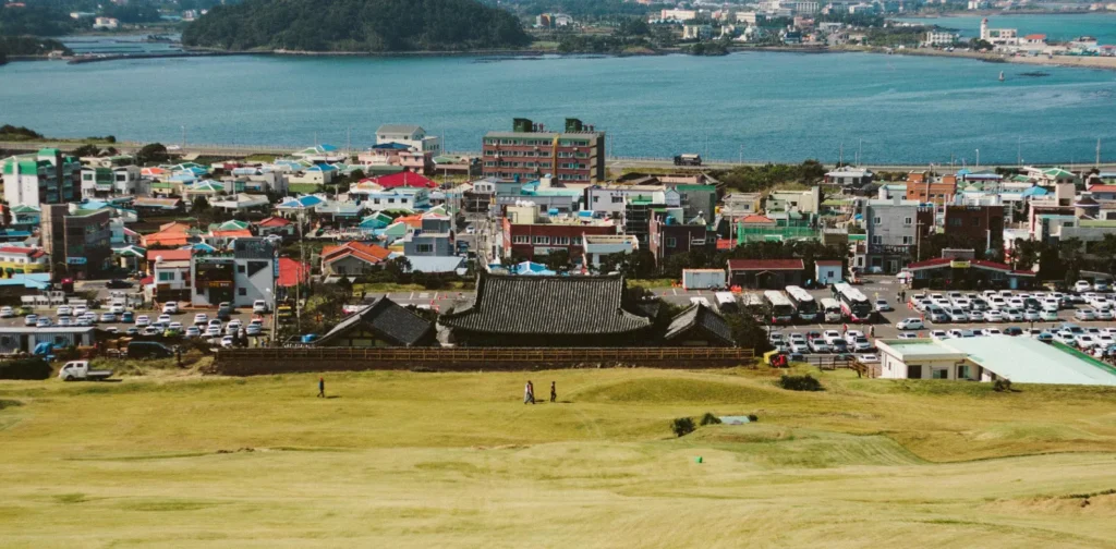 urban wetland landscape view of jeju, south korea