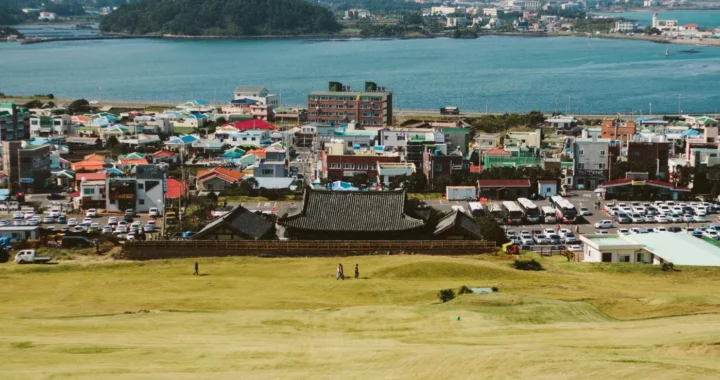 urban wetland landscape view of jeju, south korea