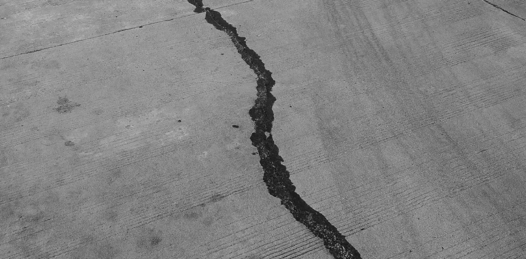 a photo of cracked asphalt