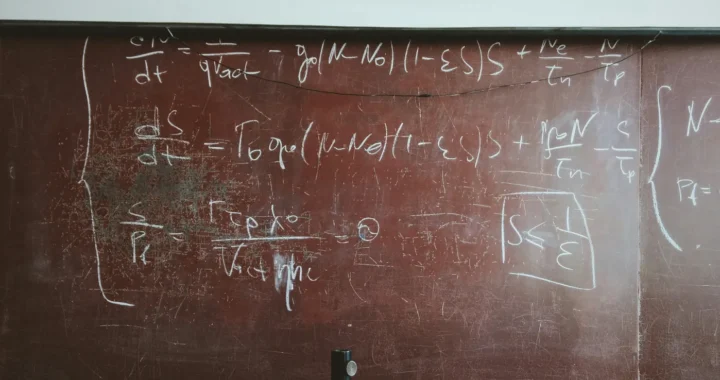 a blackboard with math equations written on it