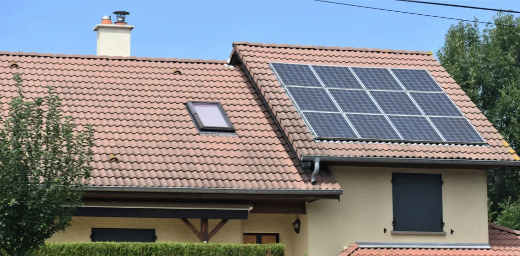 solar panel on a house roof