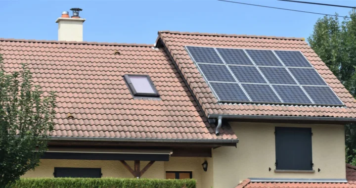 solar panel on a house roof