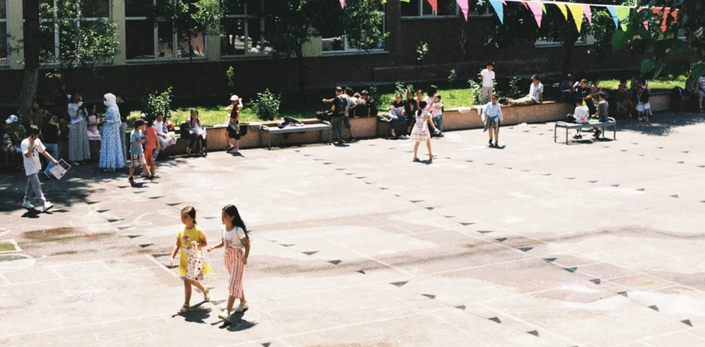 students on a school ground