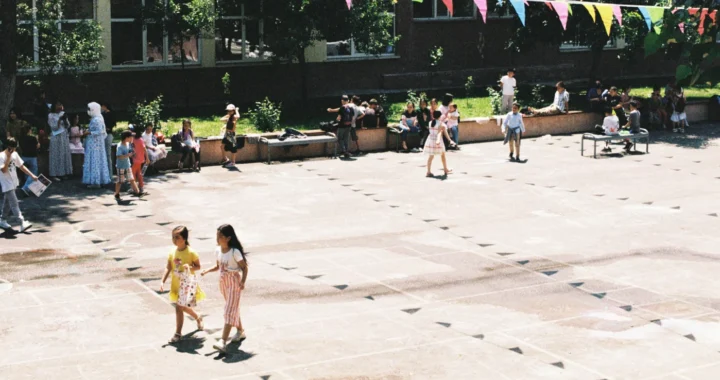 students on a school ground