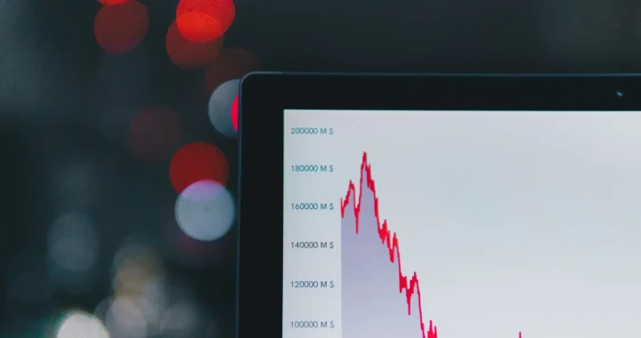 a computer screen with a line graph on it