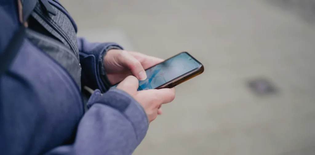 a person holding a smartphone