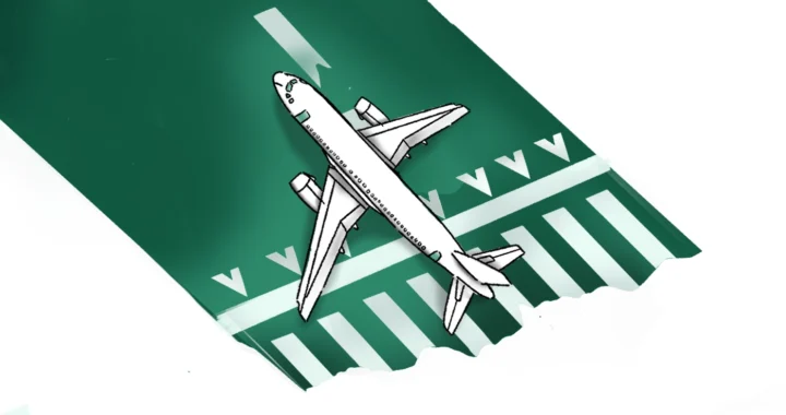 plane on top of runway