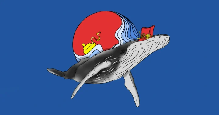 a whale carrying envelope