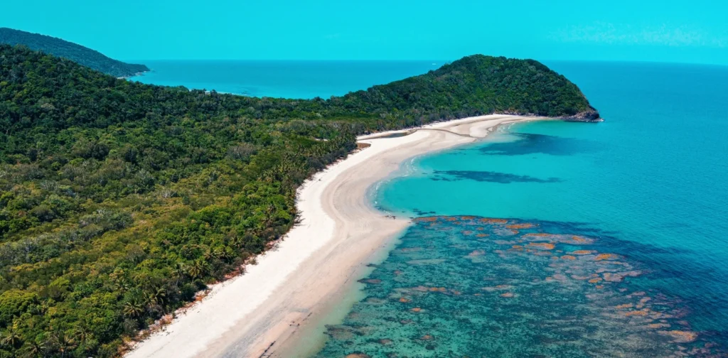 a coastal area captured from above