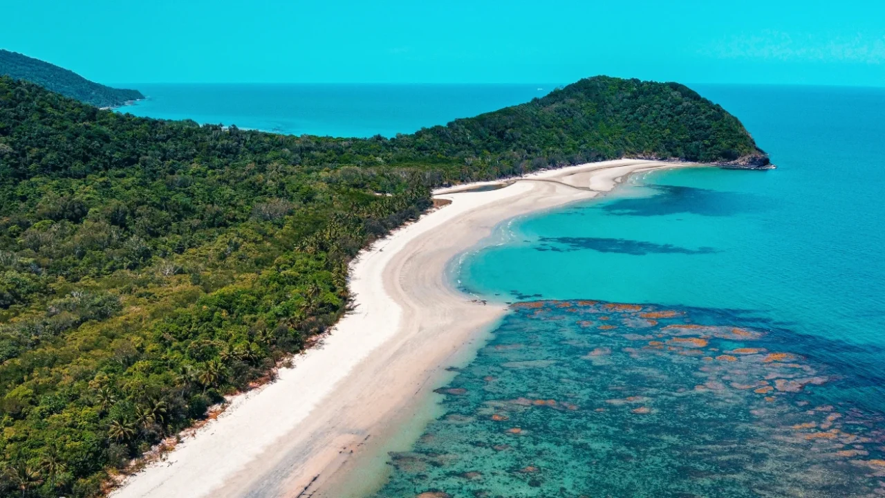 a coastal area captured from above