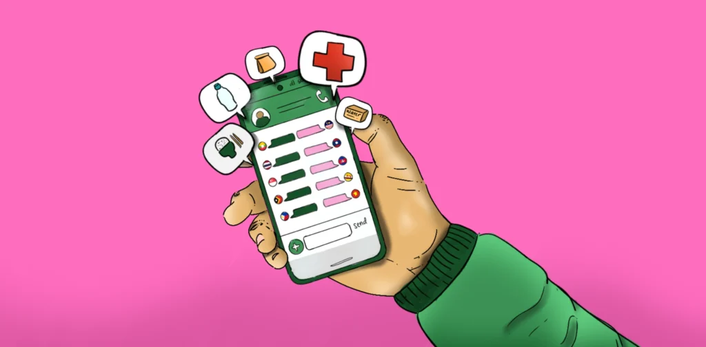 a hand holding a phone with multiple notifications