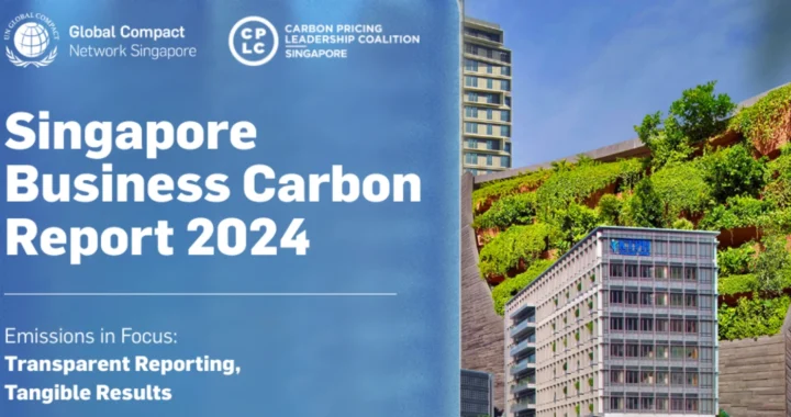 the cover of the 4th Singapore Business Carbon Report Emissions in Focus: Transparent Reporting, Tangible Results