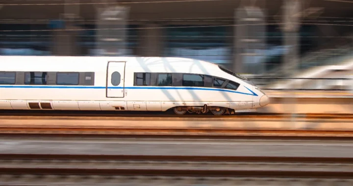a shot of a high speed train