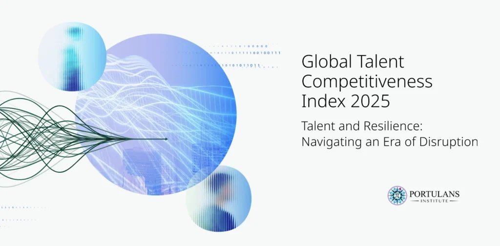 abstract design modified from the cover of the Global Talent Competitiveness Index 2025 report