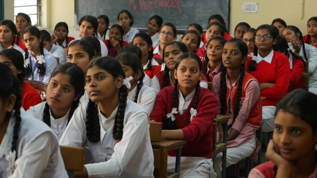 female students sitting in a class