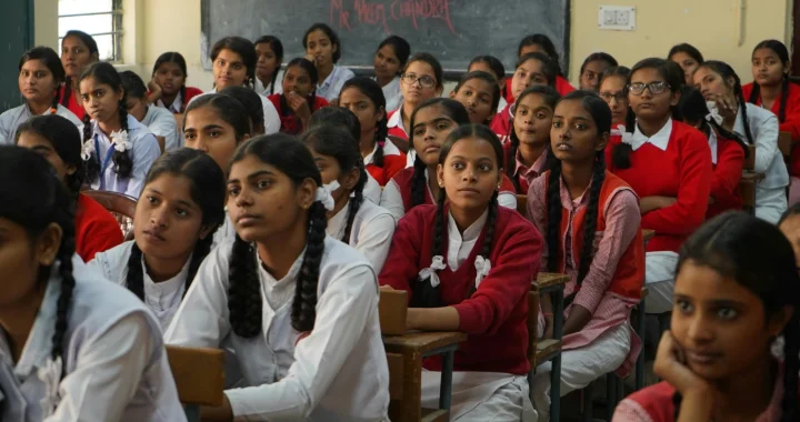 female students sitting in a class