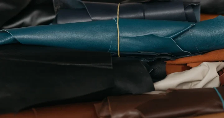 Rolls of leathers in different colours